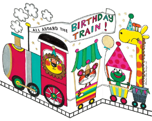 Trifold Train Children Birthday Card