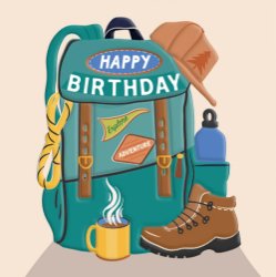 Backpack Birthday Card