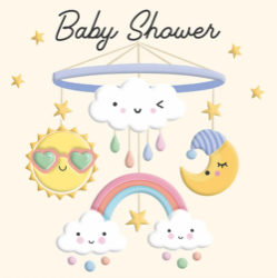 Cloud Mobile Baby Shower Card
