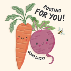Rooting Veggies Good Luck Card