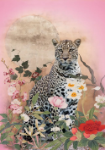Cheetah With Flowers Blank Card