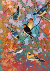 Birds On Tree Blank Card