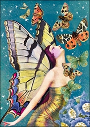 Lady Butterfly Blank Card 