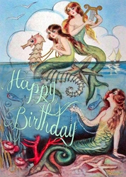 Mermaids Birthday Card 