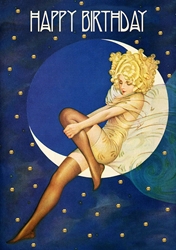 Lady Moon Birthday Card 
