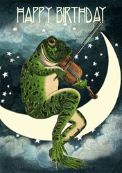 Frog Music Birthday Card 