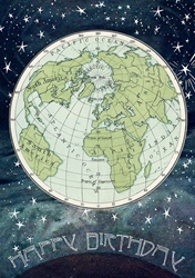 Earth and Stars Birthday Card 