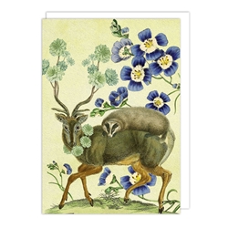 Deer and Badger Blank Card 