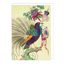 Bird Flowers Blank Card 