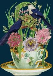 Birds and Teacup Blank Card