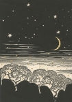 Moon and Trees Blank Card