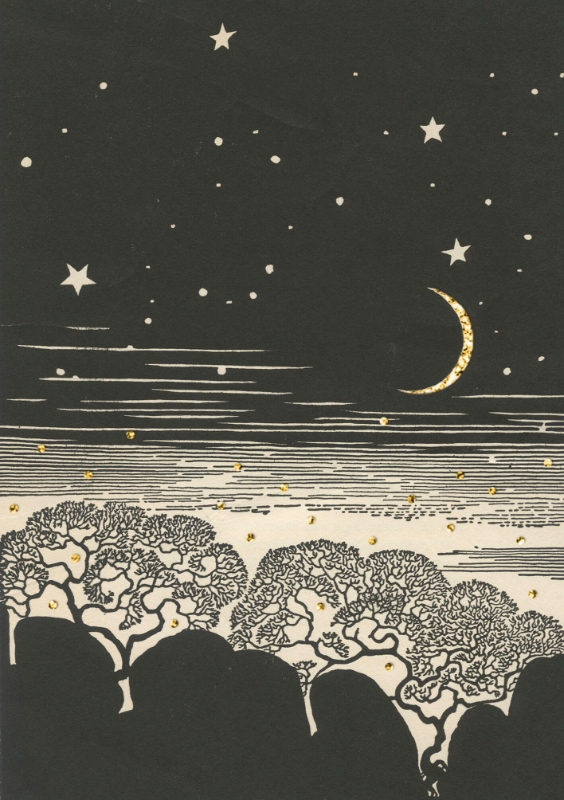Moon and Trees Blank Card