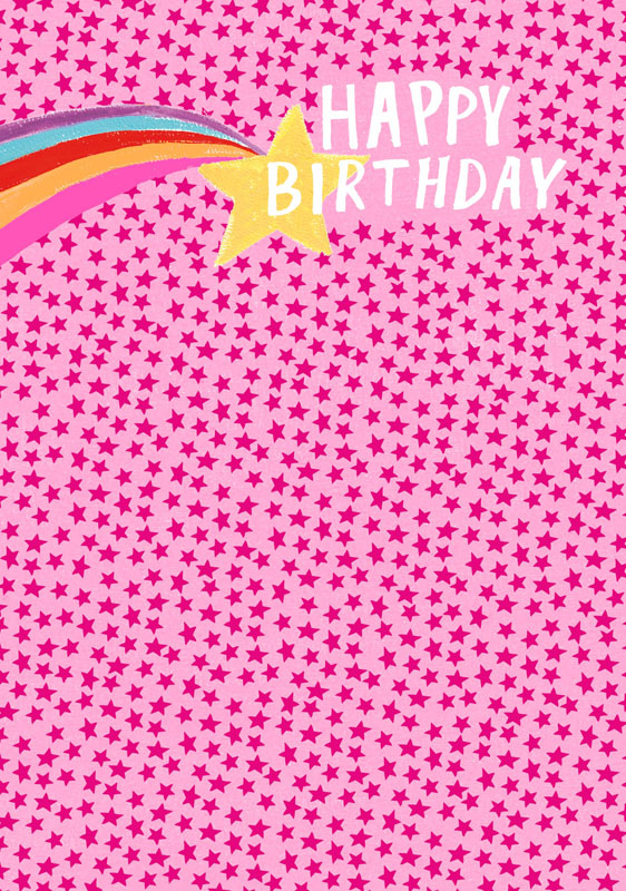 Birthday Star Pink Greeting Card