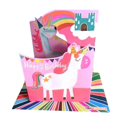 Trifold Unicorn Birthday Card 