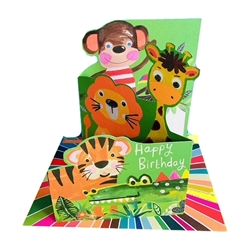 Trifold Animal Birthday Card 