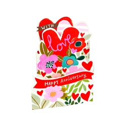 Trifold Flowers Anniversary Card 