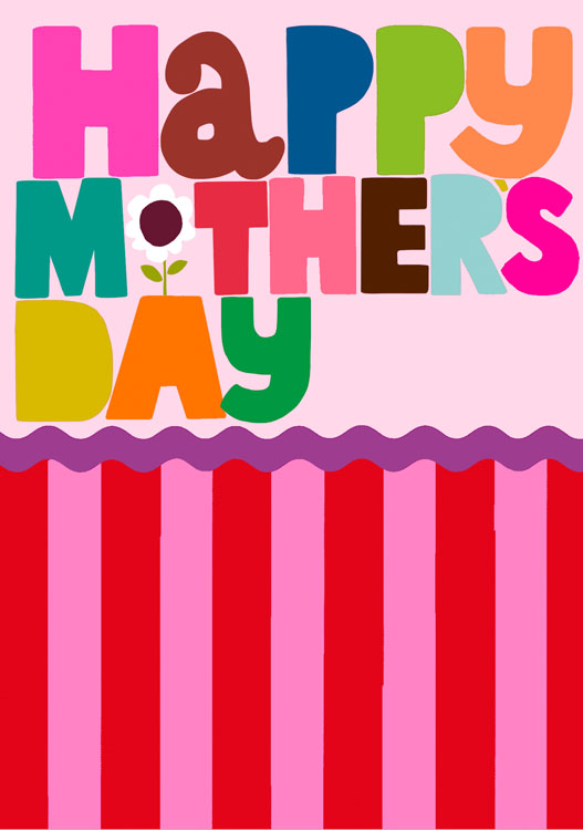 Pink Stripes Mother's Day Card