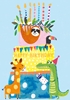 Animals and Cake Birthday Card 