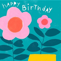 Flower Pink Birthday Card 