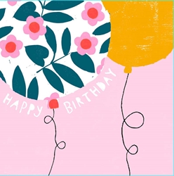 Balloon Pink Birthday Card 