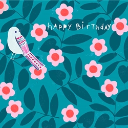 Bird Blue - Birthday Card 