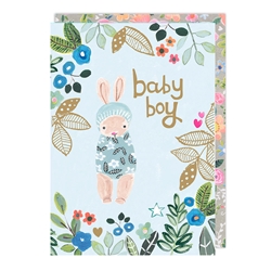 Rabbit Boy Baby Card 
