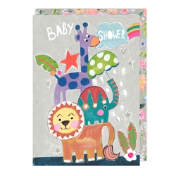 Safari Animals Baby Shower Card 