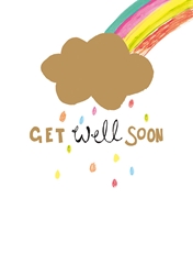 Rainbow and Cloud Get Well Card 