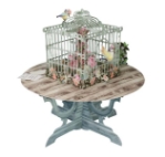 Bird Cage on Table Blank Card 