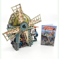 3D Windmill Tea Shop Birthday Card 