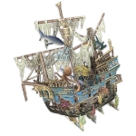 3D Sunken Galleon Card