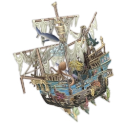 3D Sunken Galleon Card