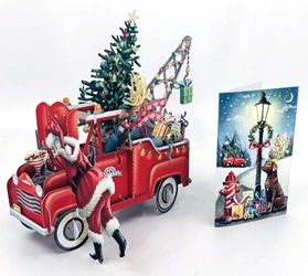 3D Santas Pickup Christmas Card Christmas
