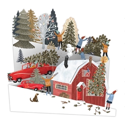 3D The Tree Christmas Card Christmas