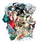 3D Santa Woodland Christmas Card Christmas