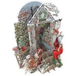 3D Santa Shed Christmas Card Christmas