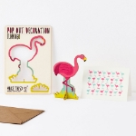 3D Flamingo Blank Card 