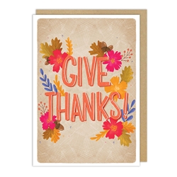 Give Thanks Thanksgiving Card Christmas