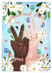 Peace and Love Birthday Card 