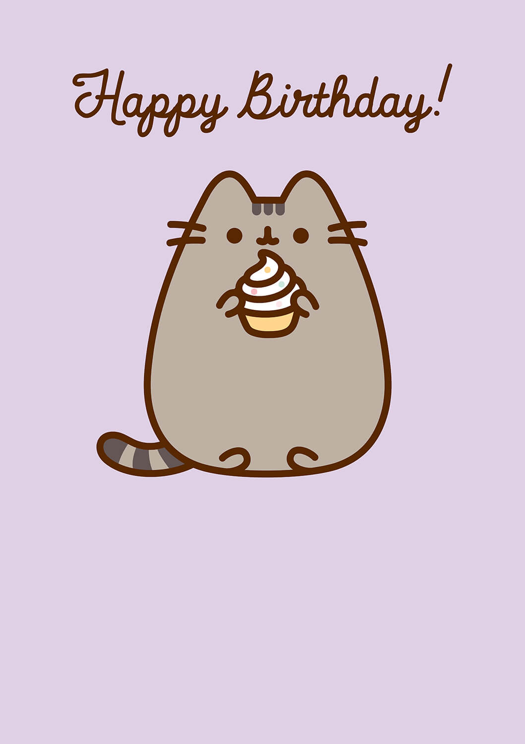 Pusheen Cupcake Birthday Card