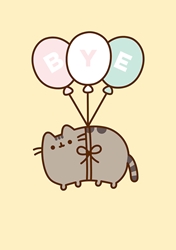 Pusheen Bye Balloon Friendship Card