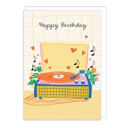 Record Player Birthday Card 