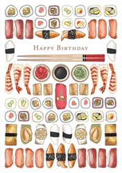 Sushi Birthday Card 