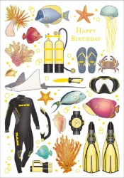 Snorkeling Birthday Card 