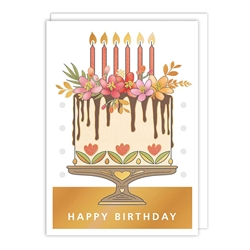 Flower Cake Birthday Card 