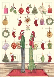 Couple Advent Calendar Christmas Card 