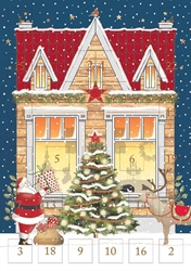House with Star Advent Calendar Christmas Card 