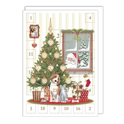 Tree with Pets Advent Calendar Christmas Card Christmas