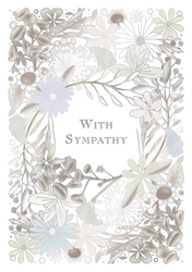 Silver Flower Vines Sympathy Card 