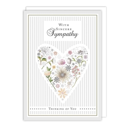 Floral Heart Sympathy Card 